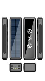80000mah Power Bank Solar Wireless Portable Phone Fast Charging External Charger 4 USB Poverbank LED Light for iPhone Xiaomi Mi Fr5157238