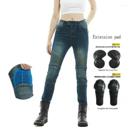 Motorcycle Apparel Loong Biker Riding Jeans For Female Motocross Daily Cycling Prtoection Pants Girls' Casual Fashion Moto Trousers