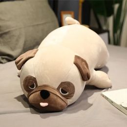 55cm90cm Cute Animal Kawaii Pug Dog Plush Toys Sleep Pillow Kids Christmas Birthday Gift Child Girl Xmas Valentines 240223