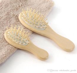 Hair Straightener Brush Wood Pointed Handle Steel Teeth Massage Hair Brush Head Care Comb Relaxing Wooden Hair Comb5689752