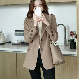 Women's Suits Autumn Korean Female Leisure High End Suit Long Sleeved Jacket Women Solid Colour Short Small Blazers Tops Coat