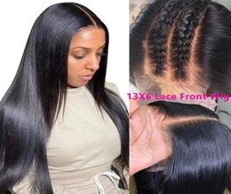 30inch 150 Brazilian Brazilian Glueless Virgin In HairHeatResistant real Swiss Transparent lace front wigs Human Hair Wigs Baby 6493714