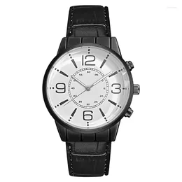 Wristwatches Men's Business Watch Large Dial Analog Sports Quartz Wrist Fashion Casual Imitation Leather Strap Mens Gift Watches