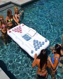 Summer Party Emmer Cup Head Inflatable Pool Float Beer Drinks Cooler Table Bar Tray Beach Swimming Ring4655247