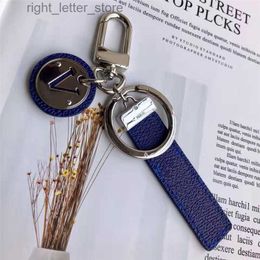 Keychains Designer Keychain Key Buckle Handmade Lovers Keychains Bags Blue Keyrings Gifts 240303