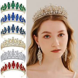 Crystal Wedding Tiara für Frauen Kronen Royal Queen Stirnband Metall Prinzessin Braut Königin Kopfbedeckungen Geburtstag Prom Pageant Geschenk