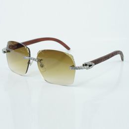 Factory direct sales fashion endless diamond cut sunglasses 3524018 with tiger wood arm glasses size 18-135mm