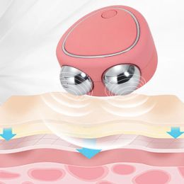 Devices Portable Facial Microcurrent Beauty Instrument For Lifting Thinning And Reducing Edema With Double Roller Massager