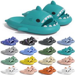 Free Shipping Designer shark slides sandal slipper sliders for men women sandals slide pantoufle mules mens slippers trainers flip flops sandles color58