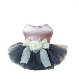 Dog Apparel Attract Attention Pet Clothing Princess Dress With 3d Flower Bow Decoration Mesh Splicing Fashion Cat For