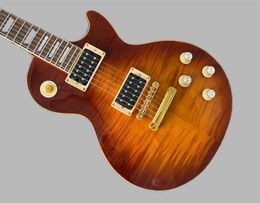 OEM electric guitar les standard flame maple top gold hardware 6 strirngs mahogany body and neck 2589