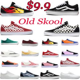 New style old skool men women flat shoes designer skateboard sneakers black white green red navy mens fashion sports trainers casual shoes low price