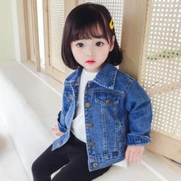 Jackets Girls Boys Denim Jacket Korean Style Loose Kids Spring And Autumn Clothing 2024 Children Baby Top Fashion