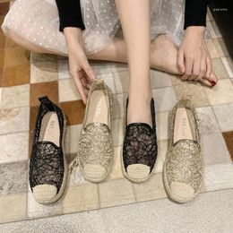 Casual Shoes Fashion Summer Women Loafers Lady Lace Mesh Elegant Woman Embroider Flats Shoe