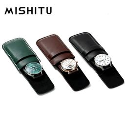 MISHITU Wrist Watch Storage Bag for Accessories AntiDust Leather Organiser Bags Jewellery Watches Gift Men 240223