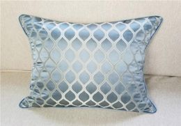 Contemporary Shiny Geometry Modern Gray Blue Woven Jacquard Decorative Pillow Case Armchair Sofa Chair Cushion Cover 45x45cm 1pcl5433080