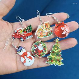 Dangle Earrings Ly Christmas Acrylic Earring For Women Tree Charms Resin Drop Jewelry Custom Party Gift