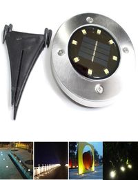 Outdoor Garden Solar Ground Lamps 8LEDs Waterproof Landscape Lawn Pathway lights for Garden Driveway Walkway Yard Garage Patio1559281