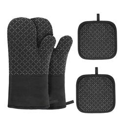 4 Pieces/Set Oven Gloves Baking Barbeque Mittens Mitts Kitchen Accessories 240227