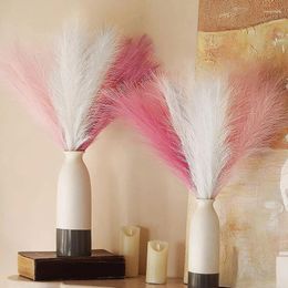 Decorative Flowers 9Pcs Artificial Fluffy Pampas Grass Simulated Fake Reed Flower Vase Floral Plant Bouquet Wedding Party Home Decoration