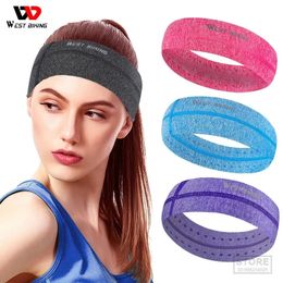 WEST BIKING Cationic knitted Sweatband Mens Ladies Basketball Fitness Yoga Running Sports AntiSlip Breathable Elastic HeadBand 240226