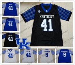 Customised Kentucky Wildcats 41 Josh Allen 9 Davonte Robinson 10 Asim Rose 26 Benny Snell Jr Blue Black White Men Youth Jersey 46685467