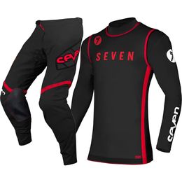 .1 Black Red for SEVEN Mx Jersey Set Off Road Motorcycle Race Wear Dirt Bike Motocross Gear Set Moto Suit SV2 240227