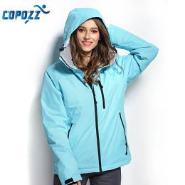 Jaquetas jaquetas de esqui copozz feminino jaqueta de snowboard de esqui fêmea de inverno ao ar livre de roupas respiráveis à prova d'água quentes à prova de vento com capuz