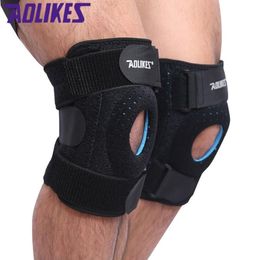 AOLIKES Knee Brace Support Silica gel 6 Springs Sports Fitness Knee Protector Basketball Breathable Knee wraps Plus Size 4XL 6XL T5239796