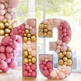73cm Number Balloons Frame 0-9 Large Number Mosaic Balloon Filling Box for Birthday Decorations Wedding Anniversary Party Decor 240222