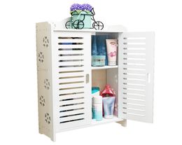 White wood Bathroom Shelve Rack Toilet Storage Rack Hairdryer Toilet Toiletries Storage Cabinet Waterproof Without Punching8142562