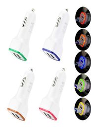 Led Car Charger Dual Usb Chargers Vehicle Portable Power Adapter 5V 1A Universal5629158