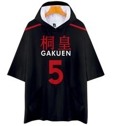 Kuroko No Basuke Basket Cosplay Costume GAKUEN School Uniforms Aomine Daiki 3D Printed Short Sleeve Hooded T Shirt Men Women9819652