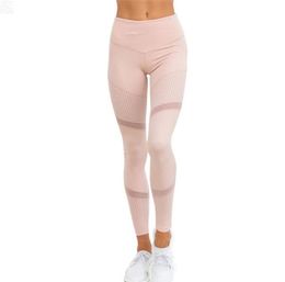 New Mesh Pattern Print Leggings Fitness Leggings for Women Sporting Workout Leggings Elastic Trousers Slim Pink Pants Newest1467439