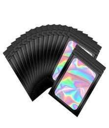 Smell Proof Mylar Bags Resealable Odour Holographic Packaging Pouch Bag With Clear Window 6x10cm5760956