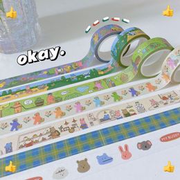 Kawaii fita scrapbooking diy fita decoração diário coreano bonito urso planejador fitas de máscara papel diário papelaria adesivo material escolar 2016 z126