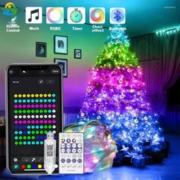 Strings 200LED 20M WS2812B RGBIC Lights Christmas Tree Outdoor Indoor String IP65 Waterproof Bluetooth Fairy LED