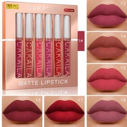 6PCSSET Liquid Lipstick Matte Nostick Cup Long Lasting Lipgloss Waterproof Moisturiser Lip Glosses Makeup Velvet Beauty 240220