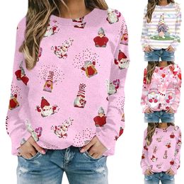 Women's Hoodies Fashionable Valentine's Day Gnome Love Print Round Neck Hoodless Dresses With Matching Cardigan Women Fall Clothes