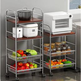 Kitchen Storage High Value Vegetable Basket Floor Multilayer Shelf Stainless Steel Shelves Powerful Load-bearing Cart