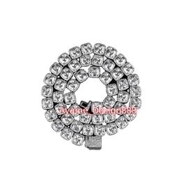 Wholesale Hip Hop Rock Sugar Tennis Chain 10mm VVS Moissanite Diamond CZ Iced Out Women Men Fine Jewellery Tennis Necklace