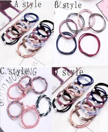 Hair Accessories Cord Gum Hair Tie Girls Elastic Hair Band Ring Rope Candy Color Circle Stretchy Scrunchy Mixed color2382034