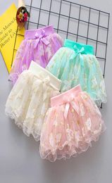 4pcslot Baby girls leaf Embroidered sequin Tutu skirt dress children girl korean cute ruffle pleated princess skirts dance dresse4145786