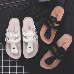 43 Slippers Bottomed Korean Versatile Flat Edition Summer Couple Flip Flops Fashion Casual Outwear Sand Shoes 129