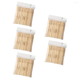 Dinnerware Sets 500 Pcs Fruit Forks Disposable Fork Healthy Environmental Protection Cake Bamboo Log Colour