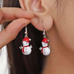 Dangle Earrings Cute Christmas Snowman Xmas Tree Socks Snowflake Drop For Women Girls 2024 Year Jewellery Gifts