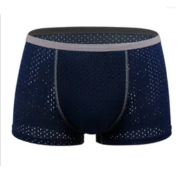 Underpants Solid Men Underwear Mens Ultra-thin Transparent Male Mesh Quick Dry Mid-rise Four Corner Knickers