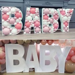 73cm Baby Shower Letter Balloon Frame Box Mosaic Birthday Party Decoration Wedding Balloons Alphabet Filling Stand Backdrop DIY 240222