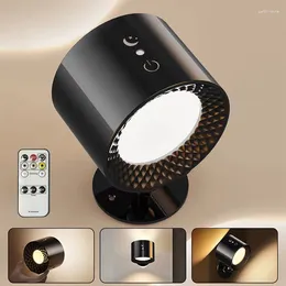 Wall Lamps Led Lamp Touch Control Remote 360 Rotatable USB Recharge Wireless Portable Night Light For Bedside Bedroom Reading