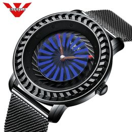 NIBOSI Dress Men Watch Unique Dials Move Steel Mesh Band Quartz Analog Wristwatch 3ATM Waterproof Male Clock Relogio Masculino231B